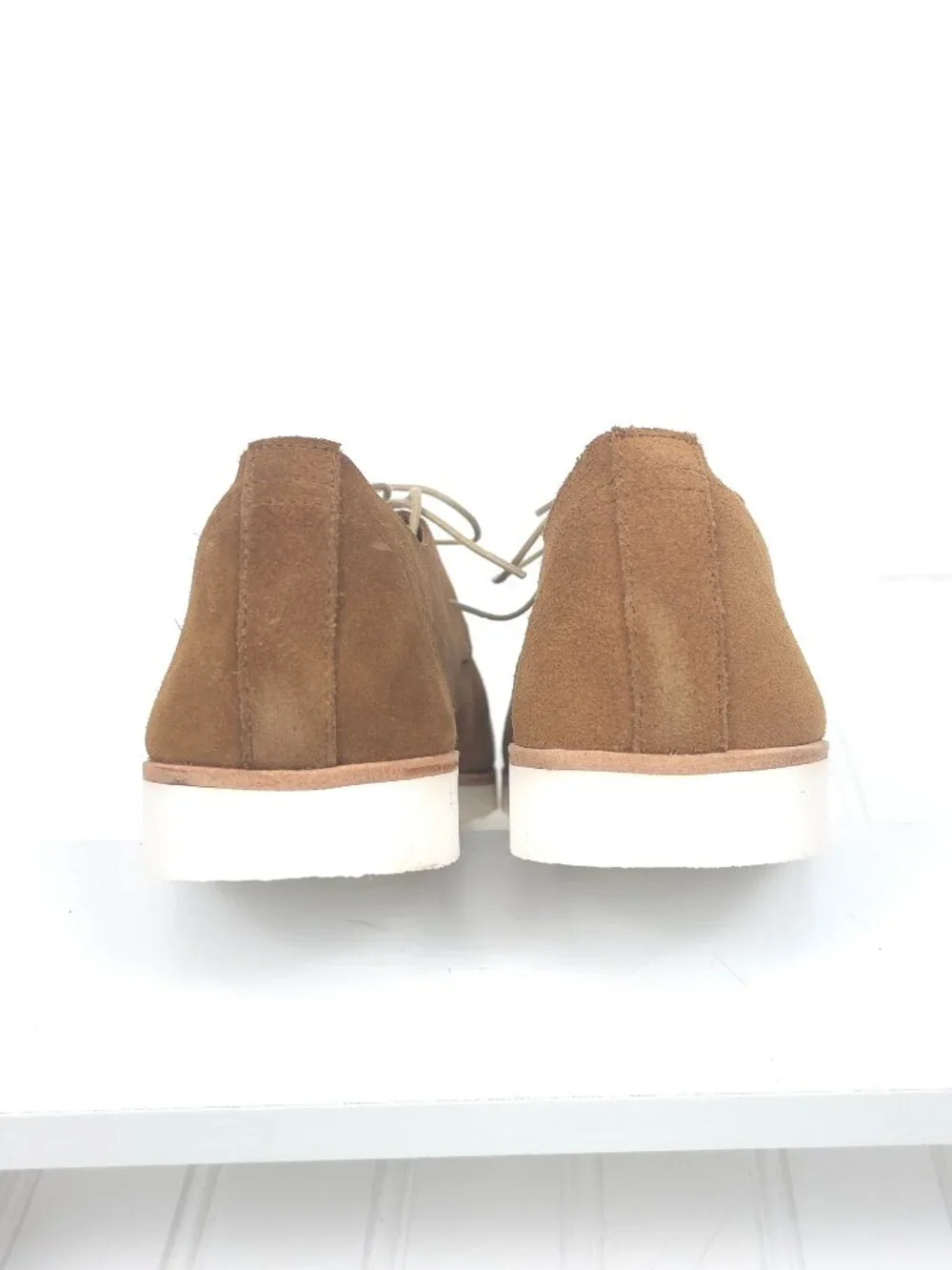 NIB Men's NISOLO Lightweight Flex Derby Suede Leather Oxford Tan Size 9.5